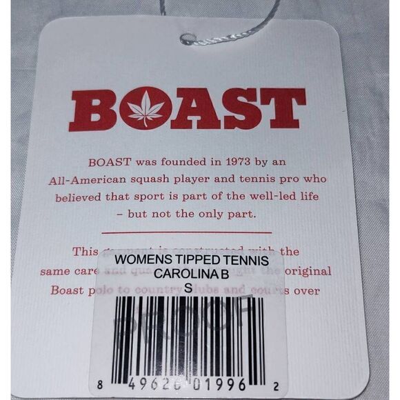 BOAST COURT Women's Tipped Tennis Carolina Blue shirt/dress NWT Small - Picture 5 of 6